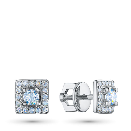Sterling Silver Earring Studs with Lab-Created Diamonds 7.830 CT.TW