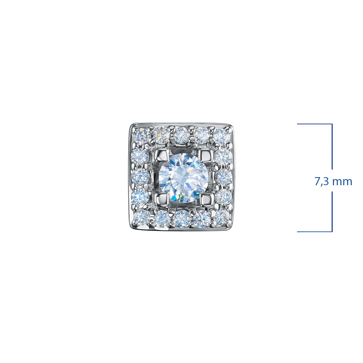 Sterling Silver Earring Studs with Lab-Created Diamonds 0.500 CT.TW