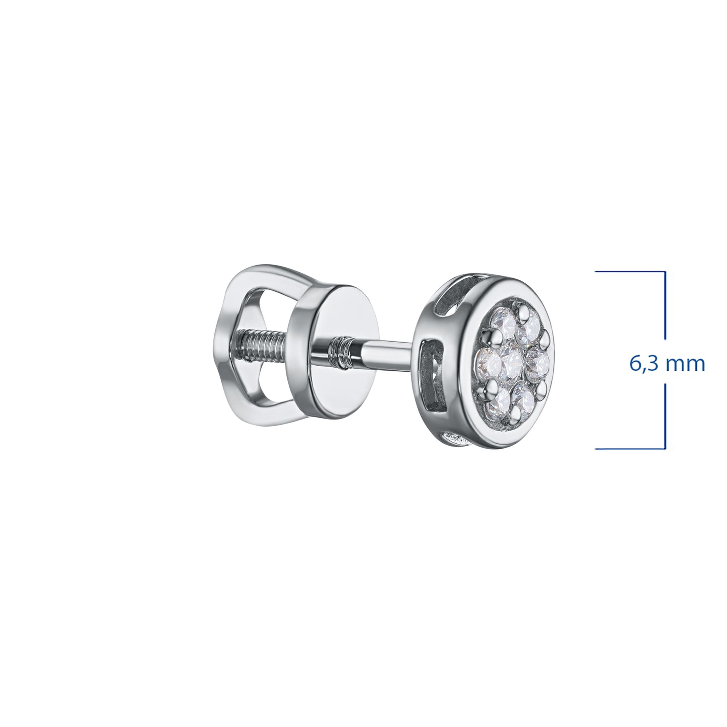 Σκουλαρίκια από ασήμι 925 με διαμάντια κατασκευασμένα σε εργαστήριο 0,180 CT.TW 