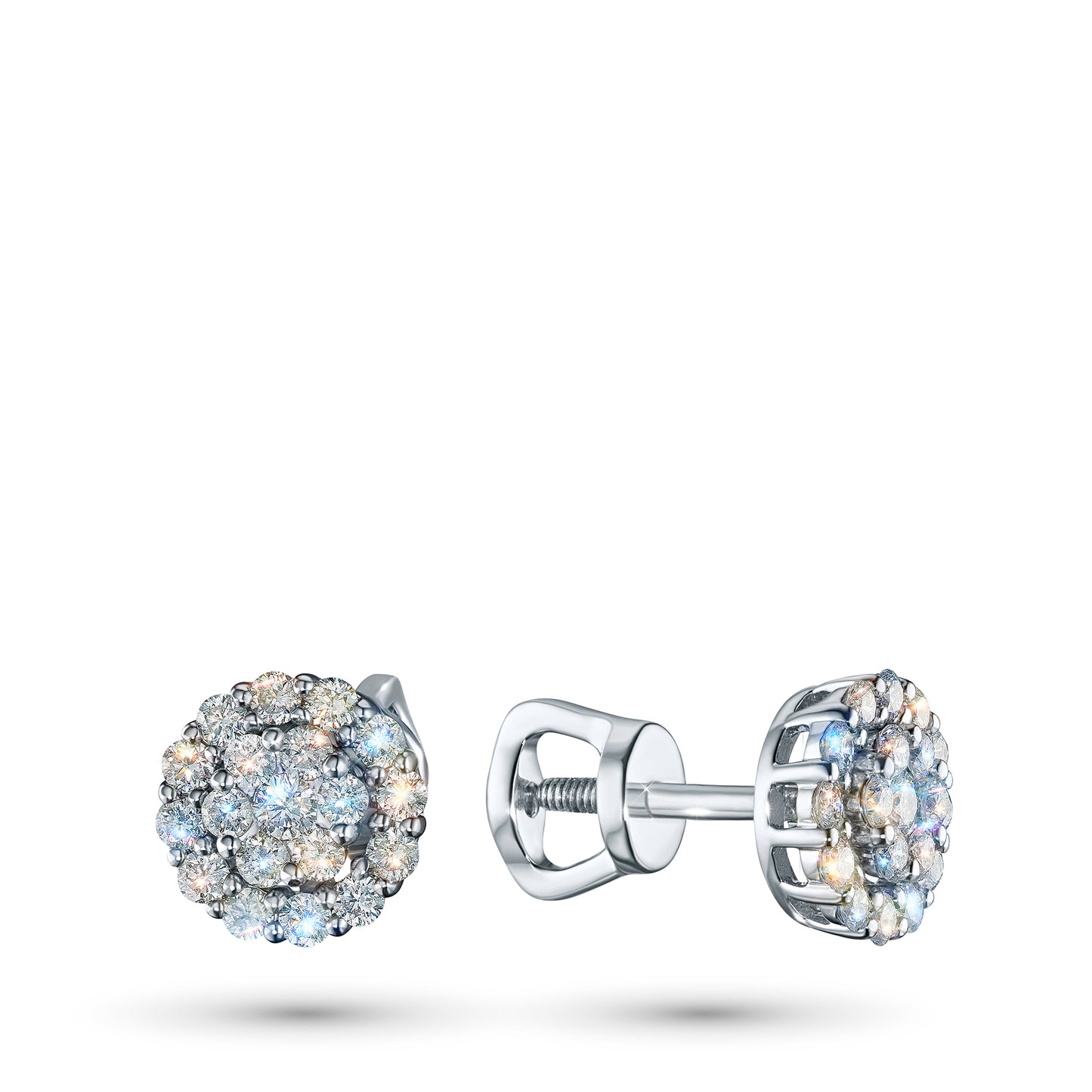 14K White Gold Earring Studs with Lab-Created Diamonds 0.55 CT.TW