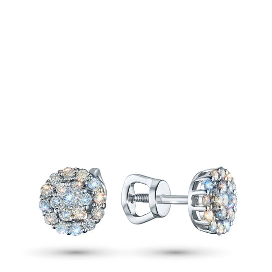 14K White Gold Earring Studs with Lab-Created Diamonds 0.55 CT.TW