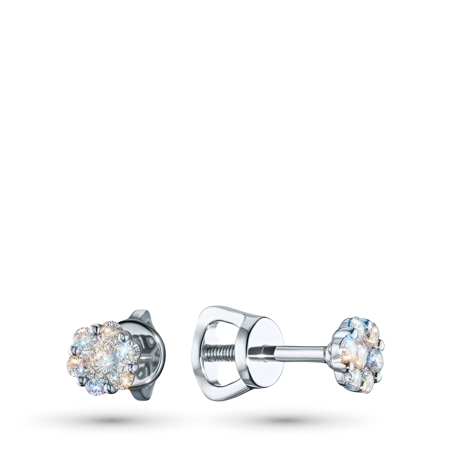 14K White Gold Earring Studs with Lab-Created Diamonds 0.55 CT.TW