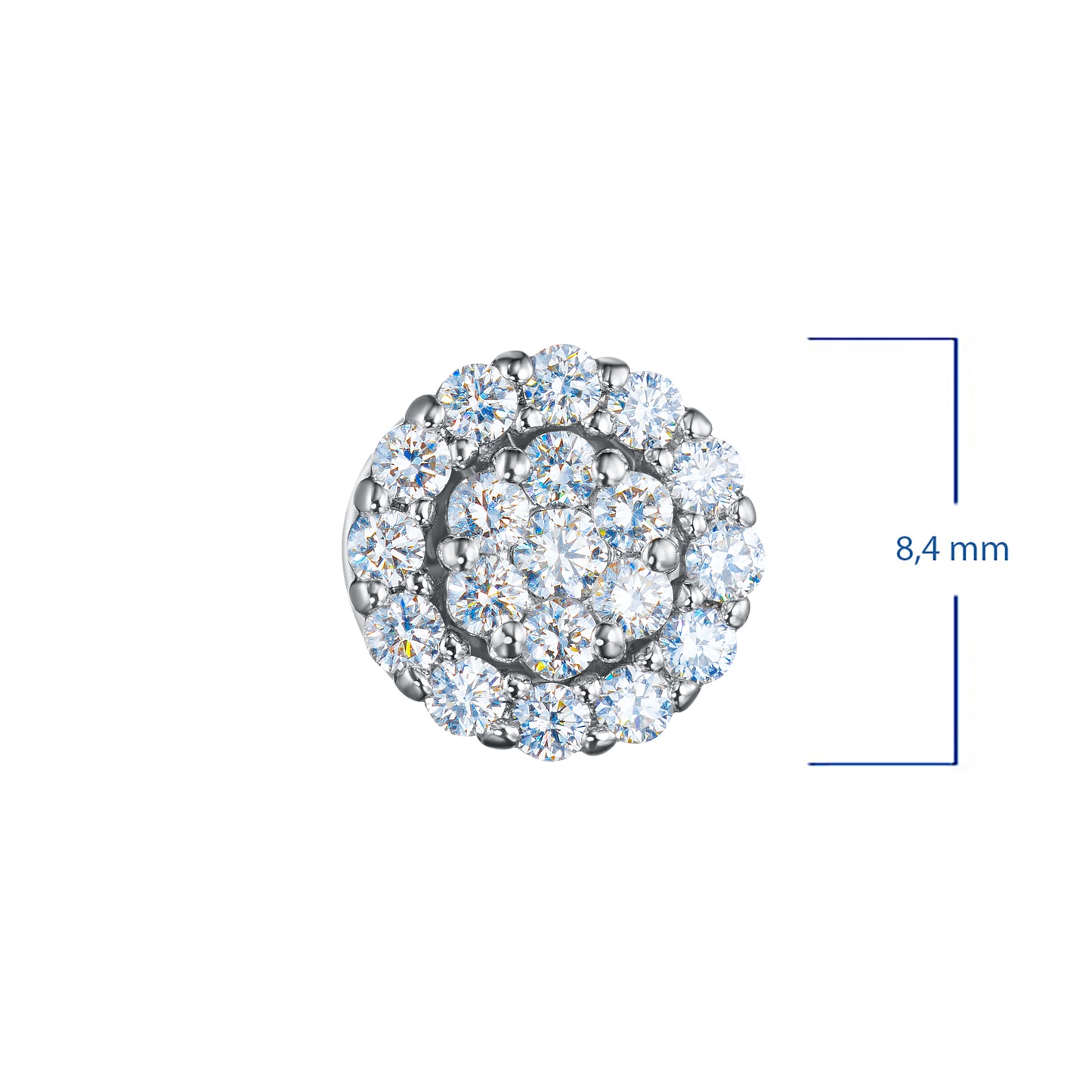 Sterling Silver Earring Studs with Lab-Created Diamonds 0.490 CT.TW