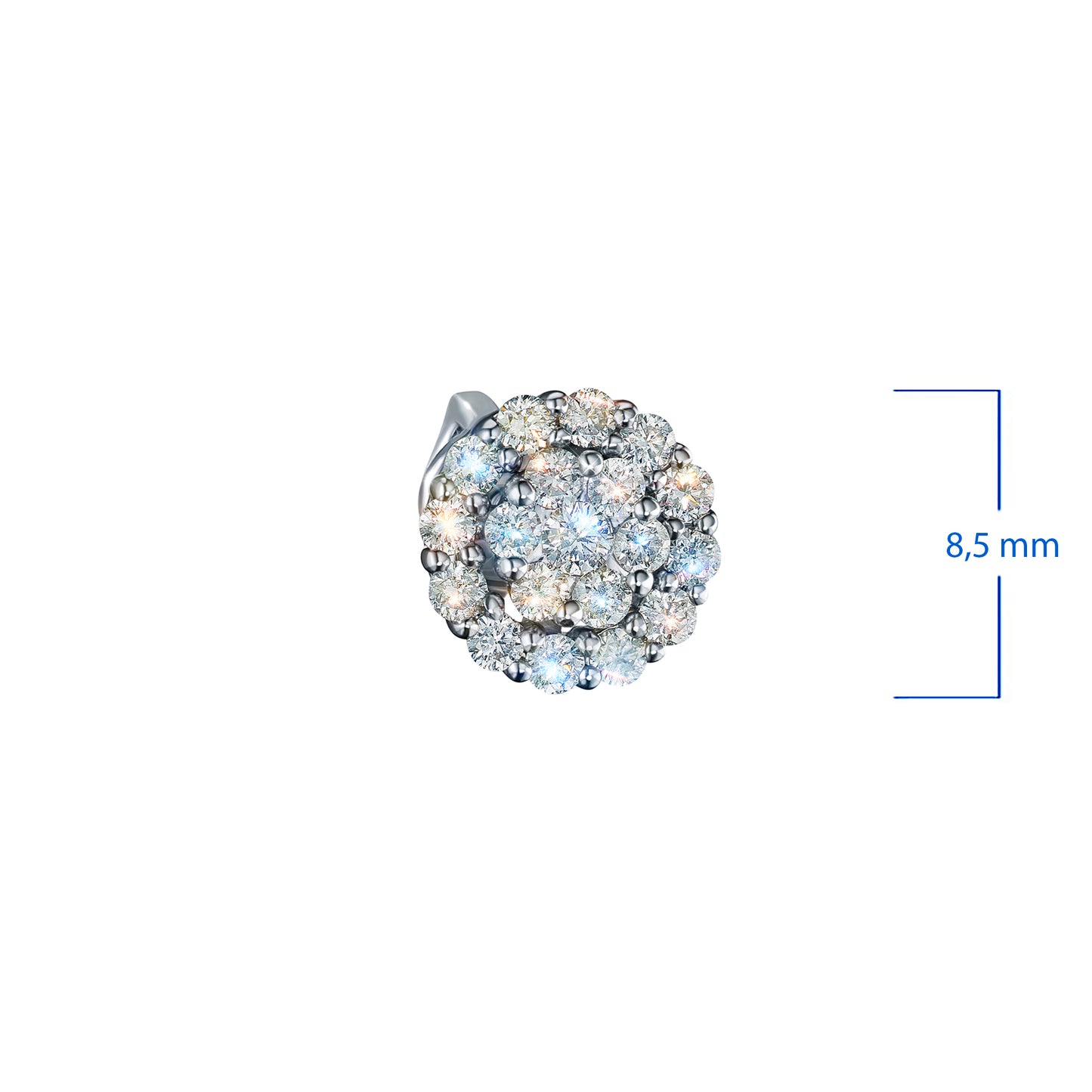 14K White Gold Earring Studs with Lab-Created Diamonds 0.55 CT.TW