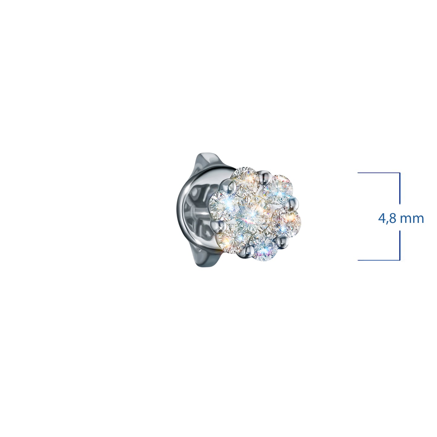 14K White Gold Earring Studs with Lab-Created Diamonds 0.55 CT.TW