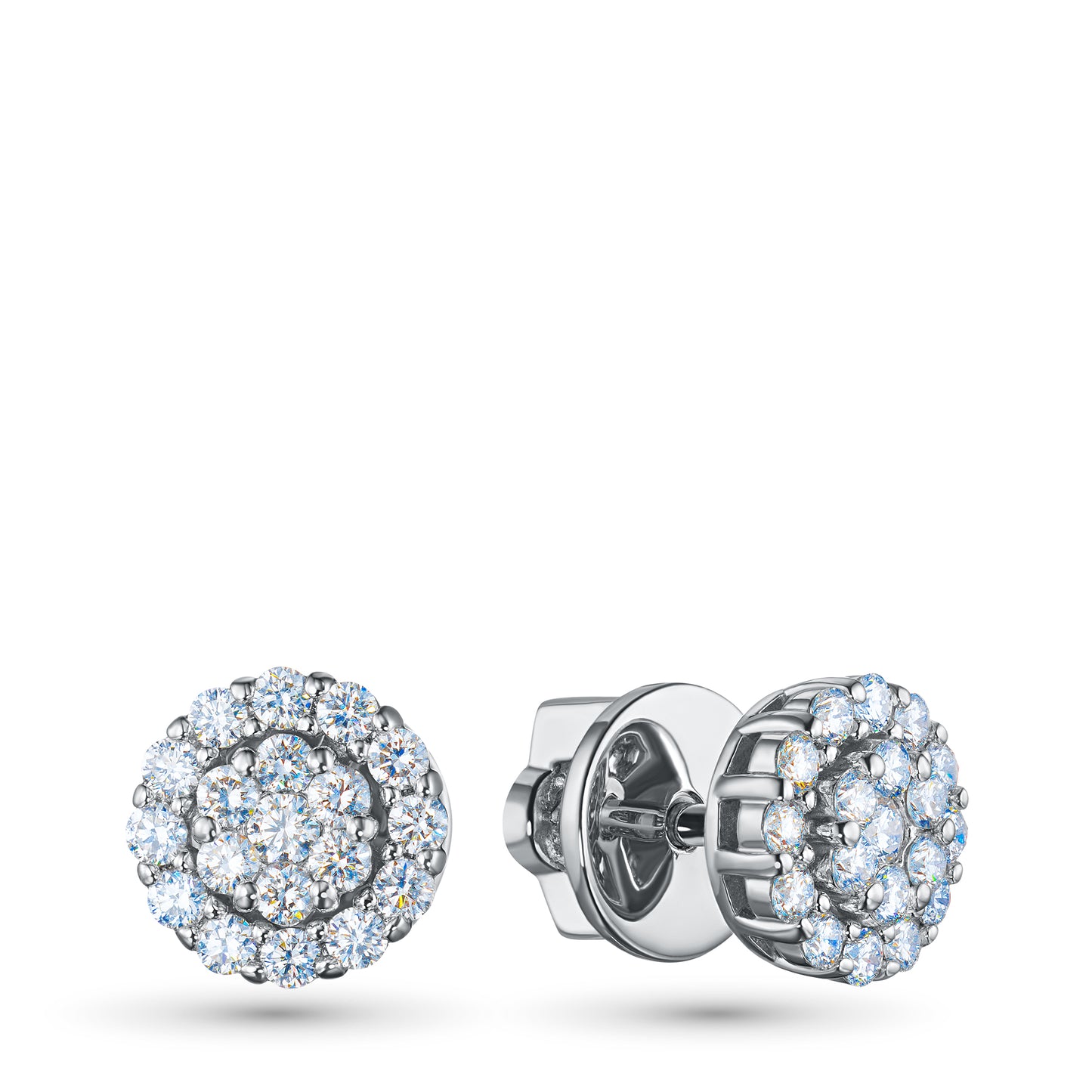 Sterling Silver Earring Studs with Lab-Created Diamonds 0.490 CT.TW