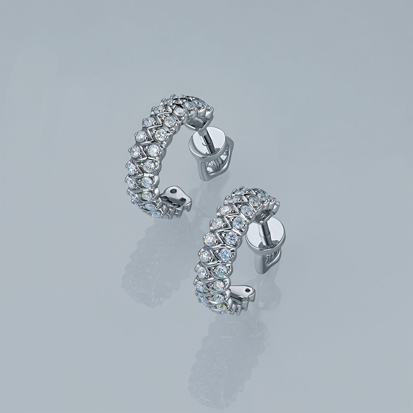 Sterling Silver Earring Studs with Lab-Created Diamonds 0.370 CT.TW