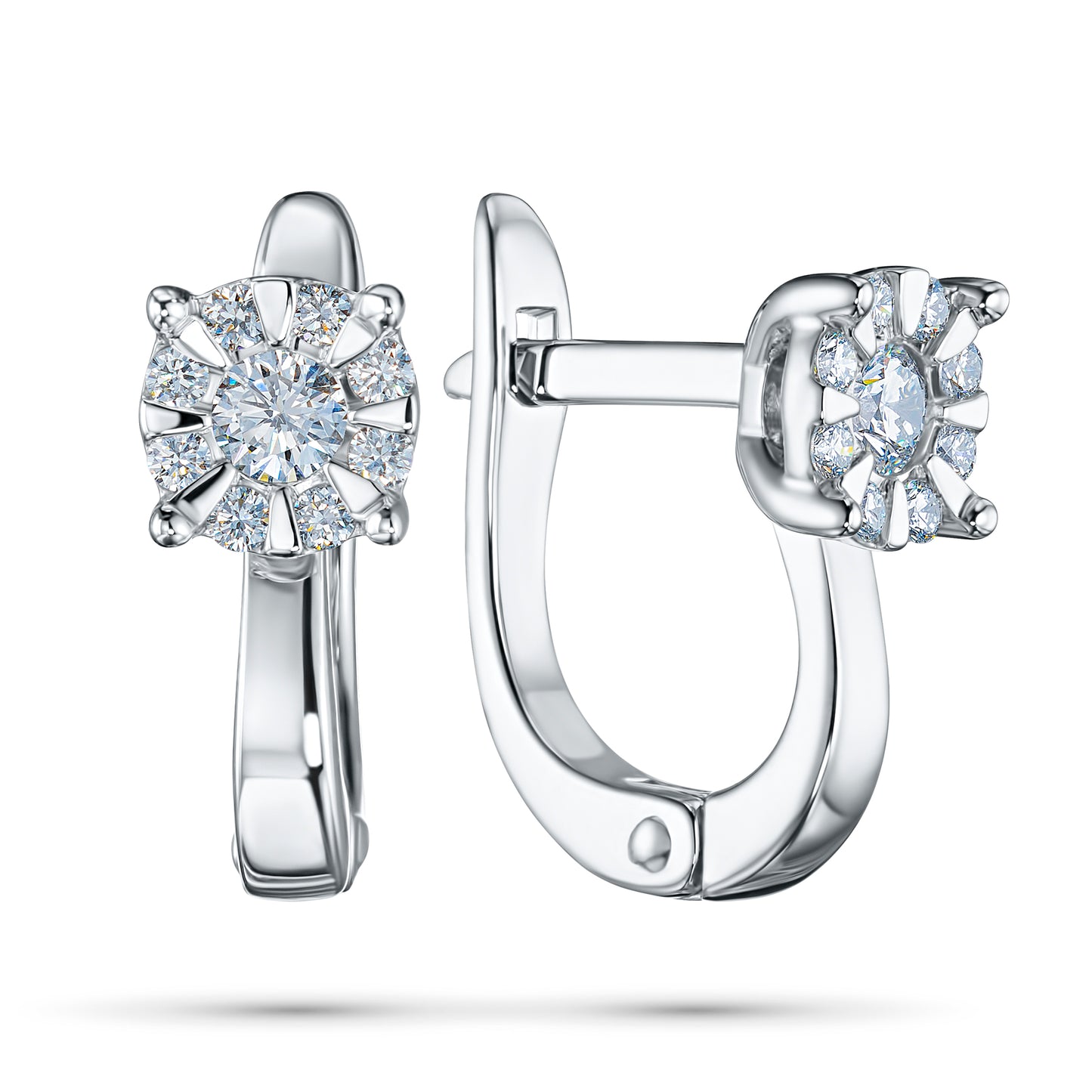 Sterling Silver Earrings with Lab-Created Diamonds 0.360 CT.TW