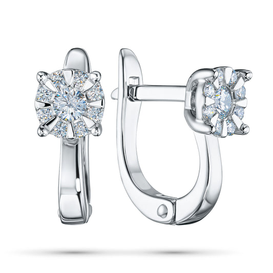 Sterling Silver Earrings with Lab-Created Diamonds 0.360 CT.TW