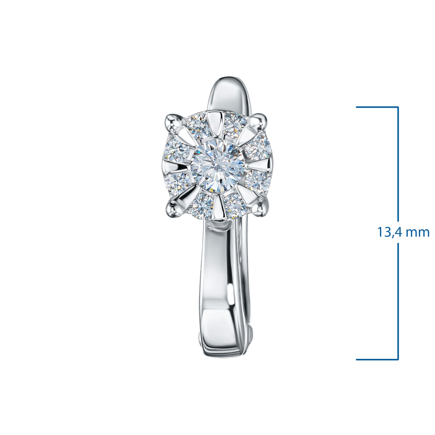 Sterling Silver Earrings with Lab-Created Diamonds 0.360 CT.TW