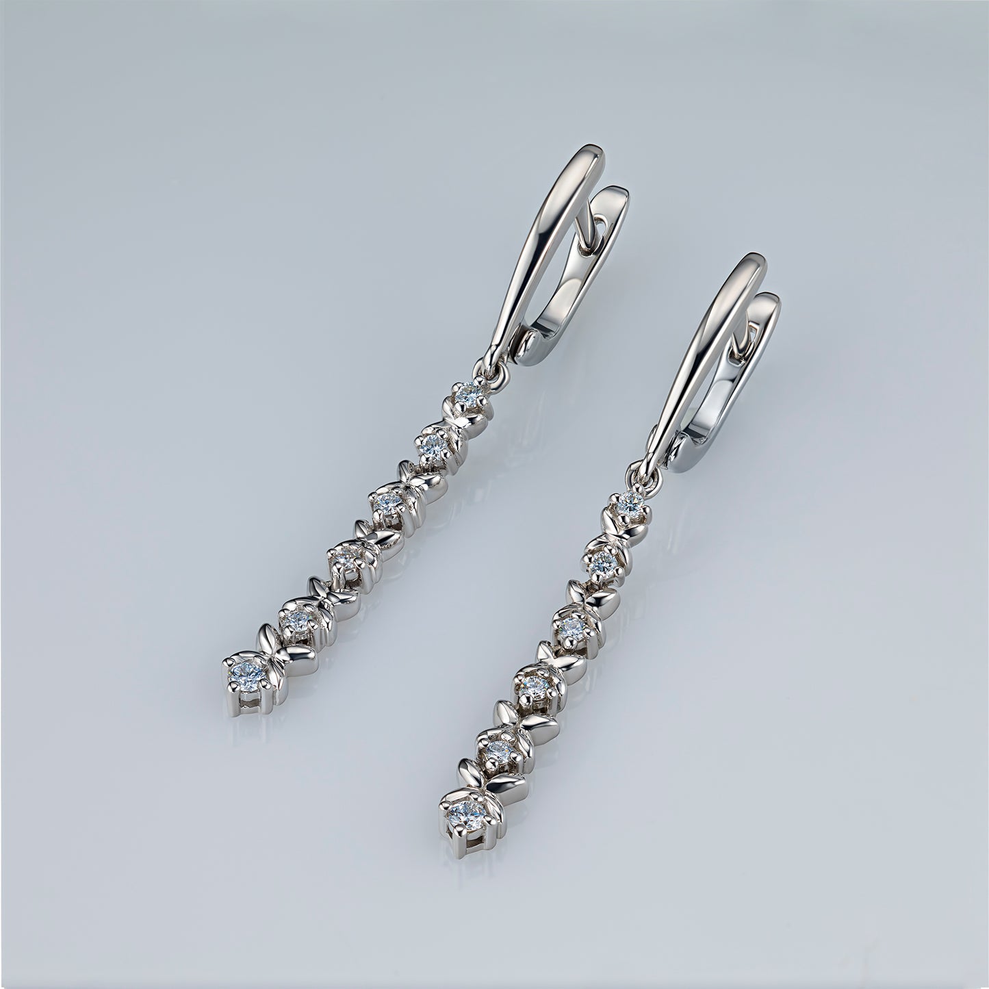 Sterling Silver Earrings with Lab-Created Diamonds 1.460 CT.TW