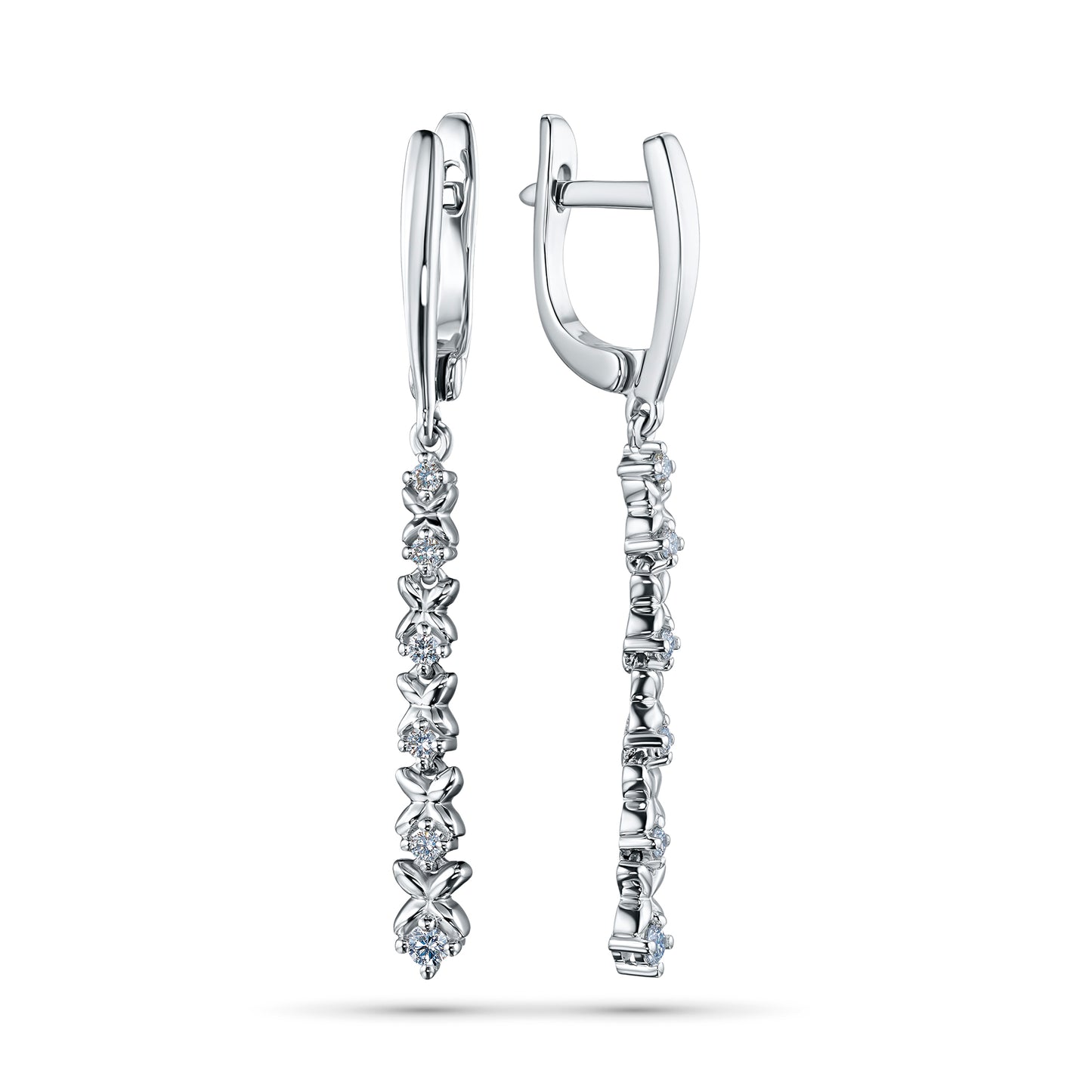 Sterling Silver Earrings with Lab-Created Diamonds 1.460 CT.TW