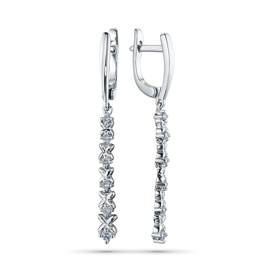 Sterling Silver Earrings with Lab-Created Diamonds 1.460 CT.TW