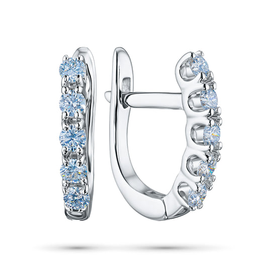 Sterling Silver Earrings with Lab-Created Diamonds 0.450 CT.TW
