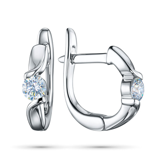 Sterling Silver Earrings with Lab-Created Diamonds 0.310 CT.TW