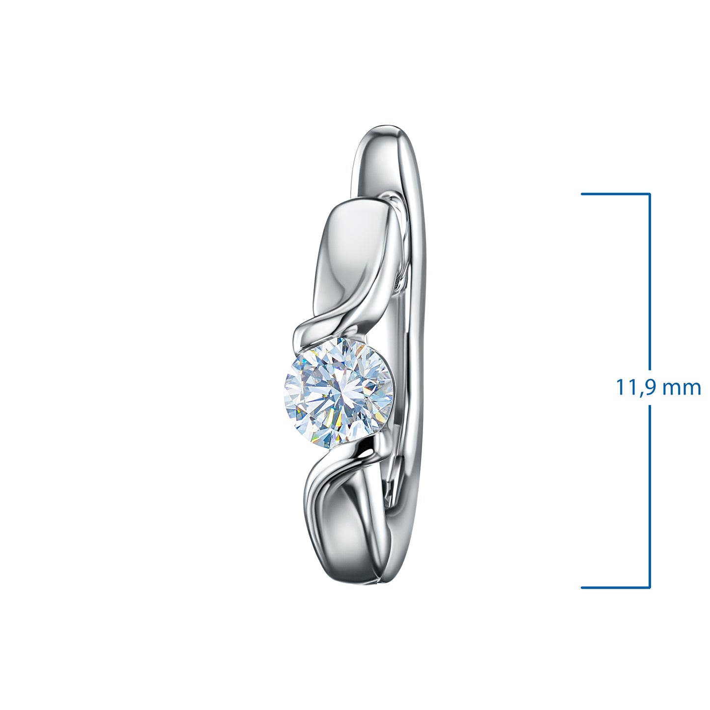 Sterling Silver Earrings with Lab-Created Diamonds 0.310 CT.TW