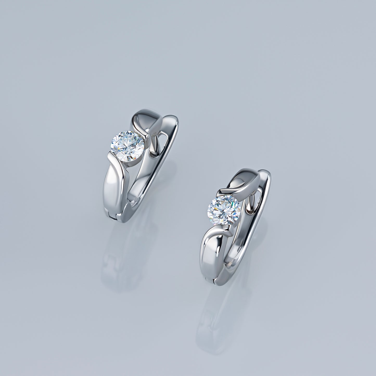 Sterling Silver Earrings with Lab-Created Diamonds 0.310 CT.TW