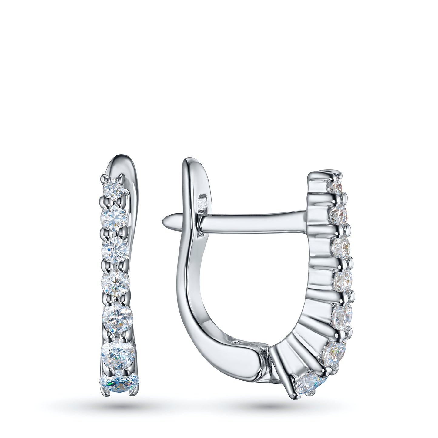 Sterling Silver Earrings with Lab-Created Diamonds 0.47 CT.TW