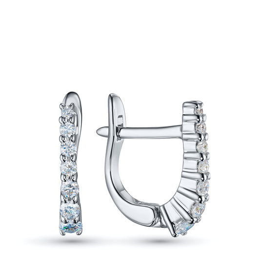 Sterling Silver Earrings with Lab-Created Diamonds 0.47 CT.TW