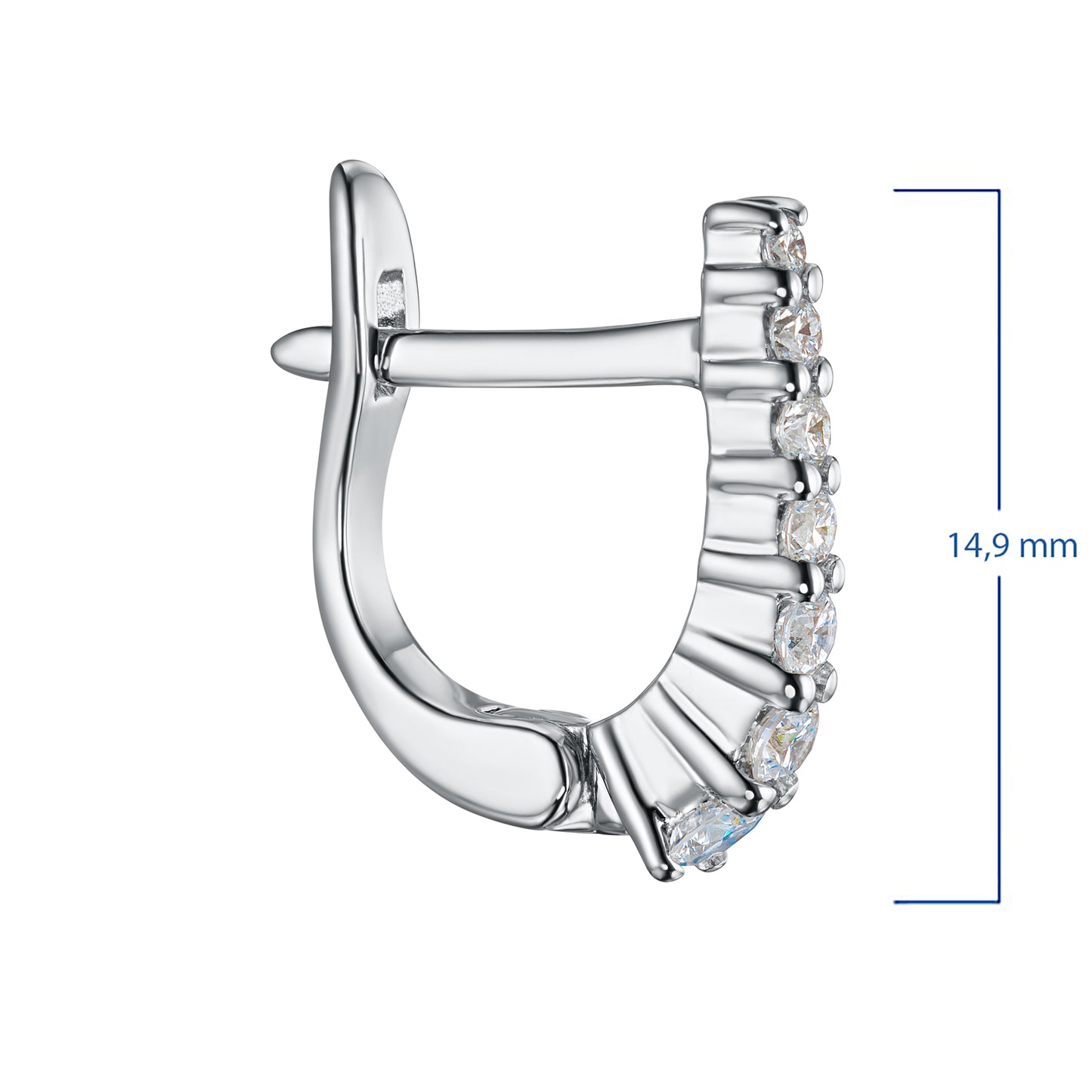 Sterling Silver Earrings with Lab-Created Diamonds 0.47 CT.TW