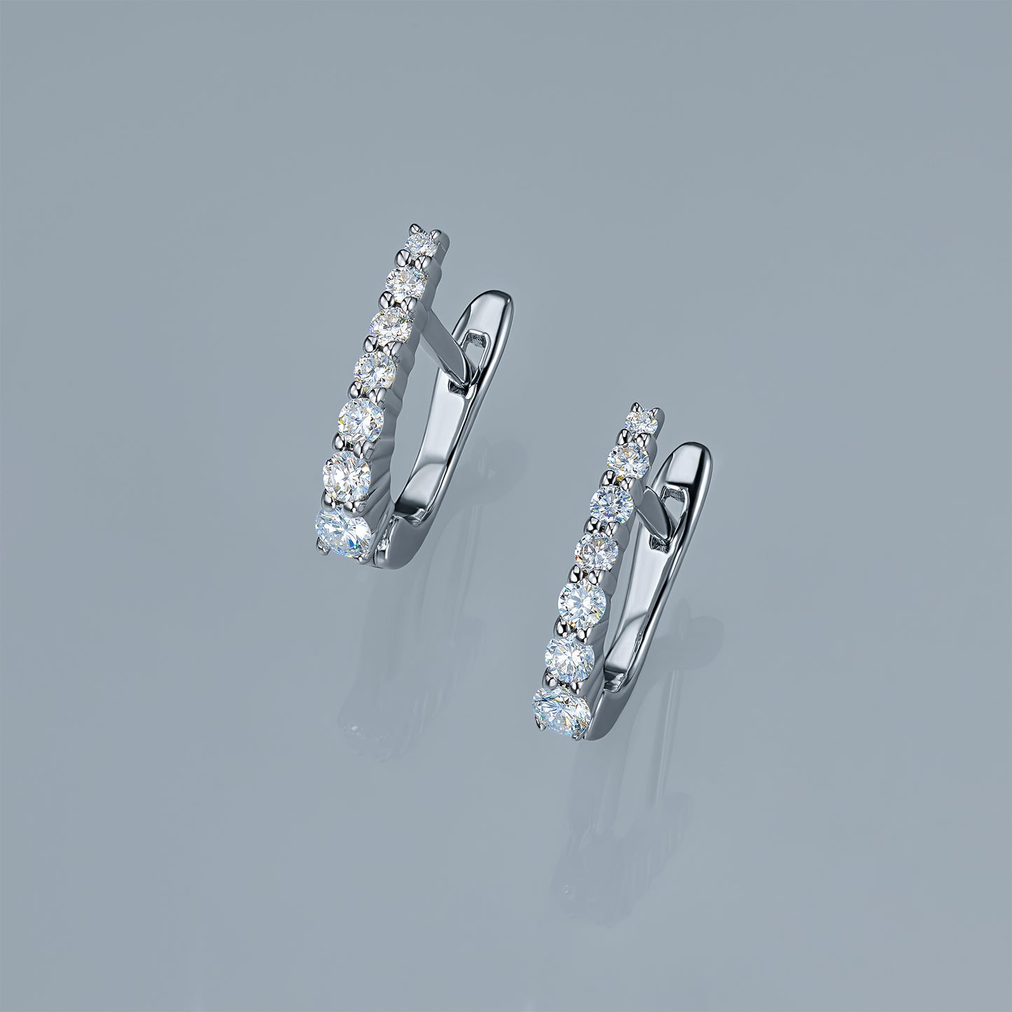 Sterling Silver Earrings with Lab-Created Diamonds 0.47 CT.TW