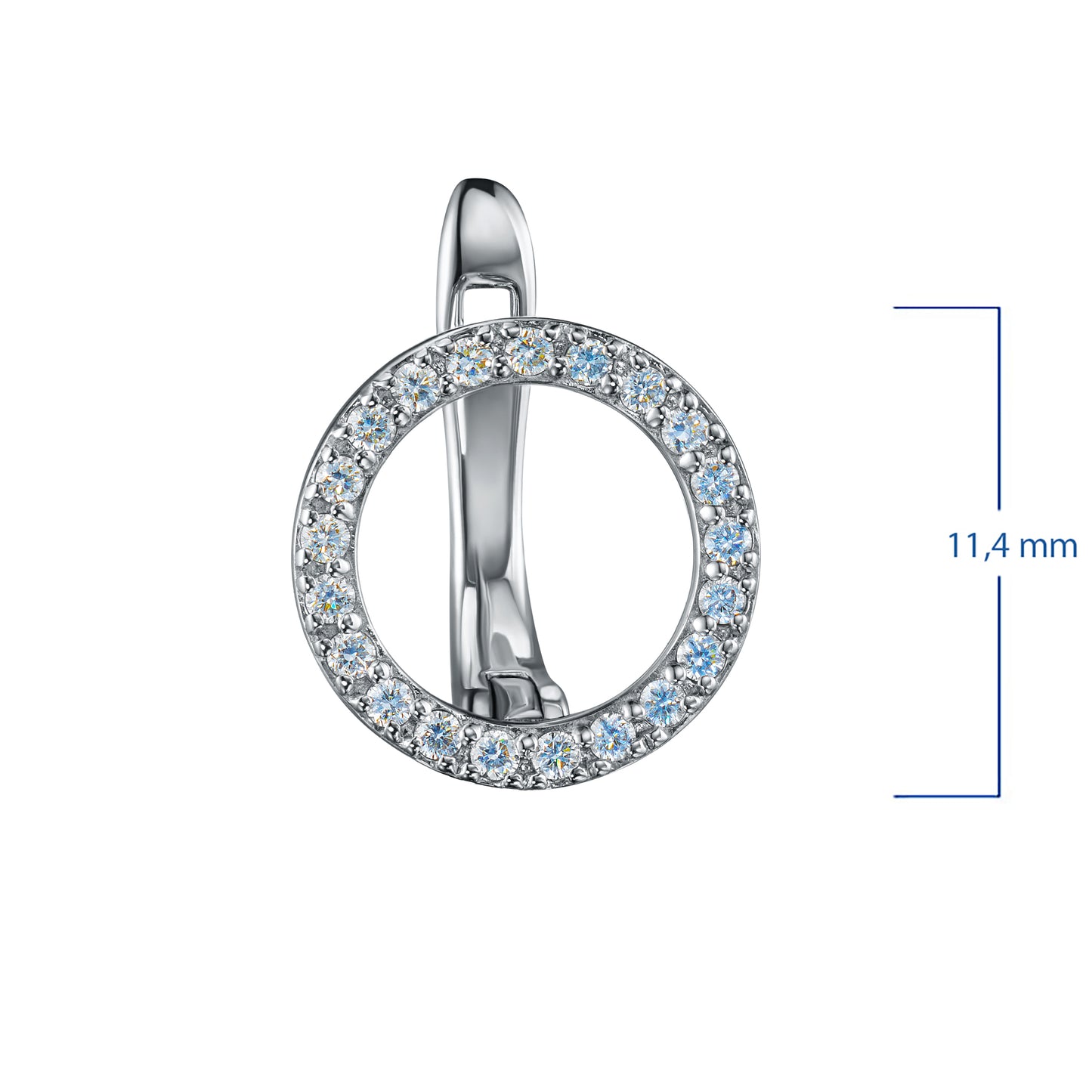 Sterling Silver Earrings with Lab-Created Diamonds 0.250 CT.TW
