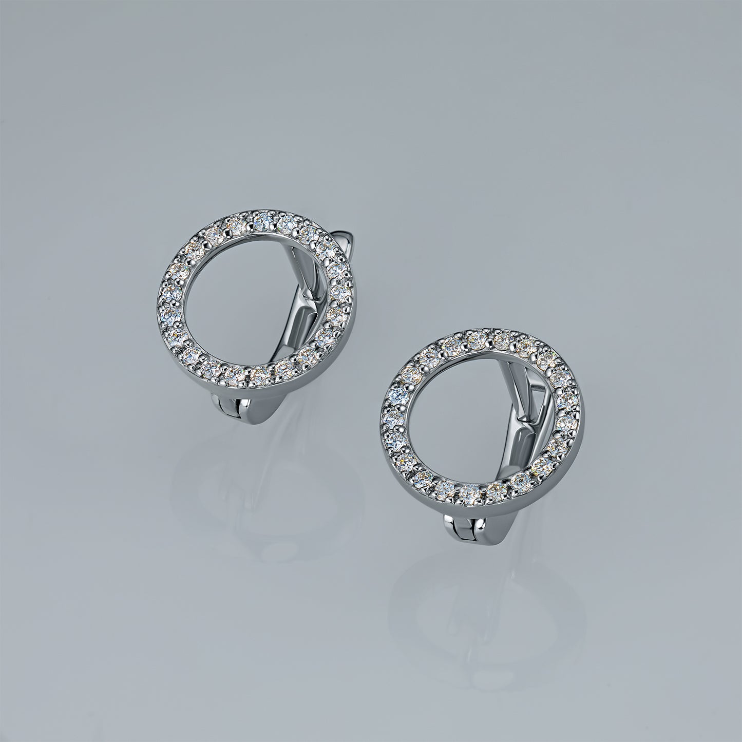 Sterling Silver Earrings with Lab-Created Diamonds 0.250 CT.TW