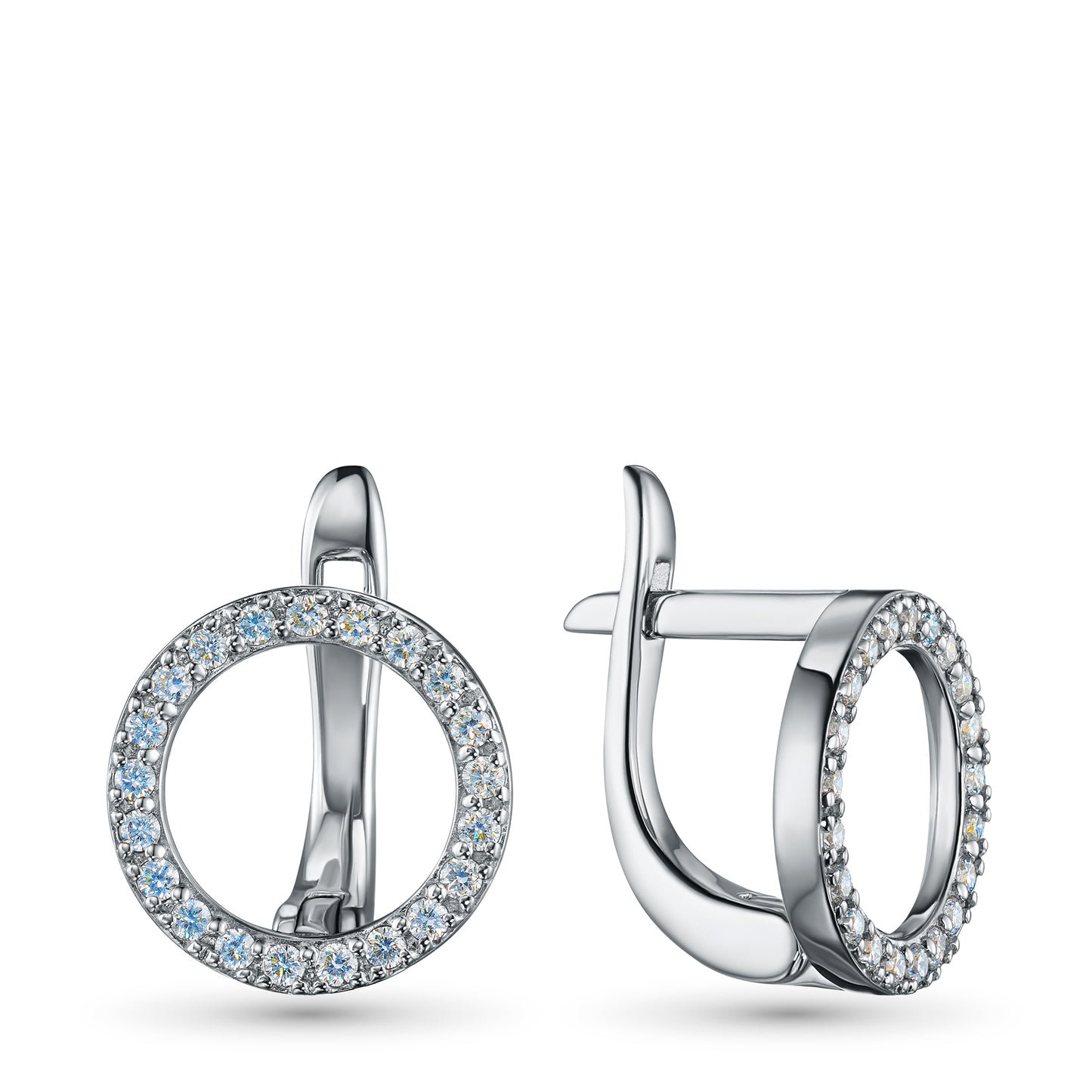 Sterling Silver Earrings with Lab-Created Diamonds 0.250 CT.TW
