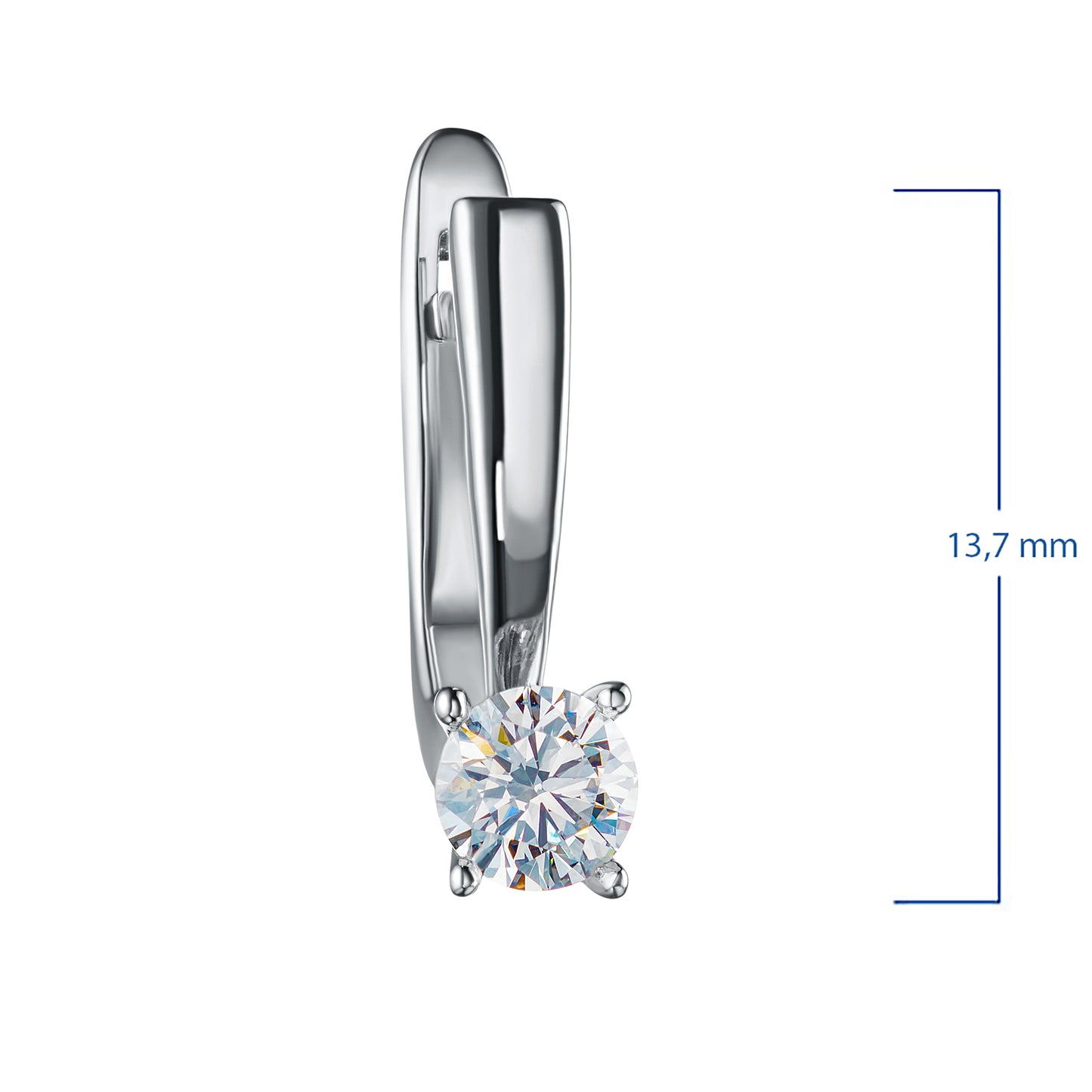 Sterling Silver Earrings with Lab-Created Diamonds 0.550 CT.TW