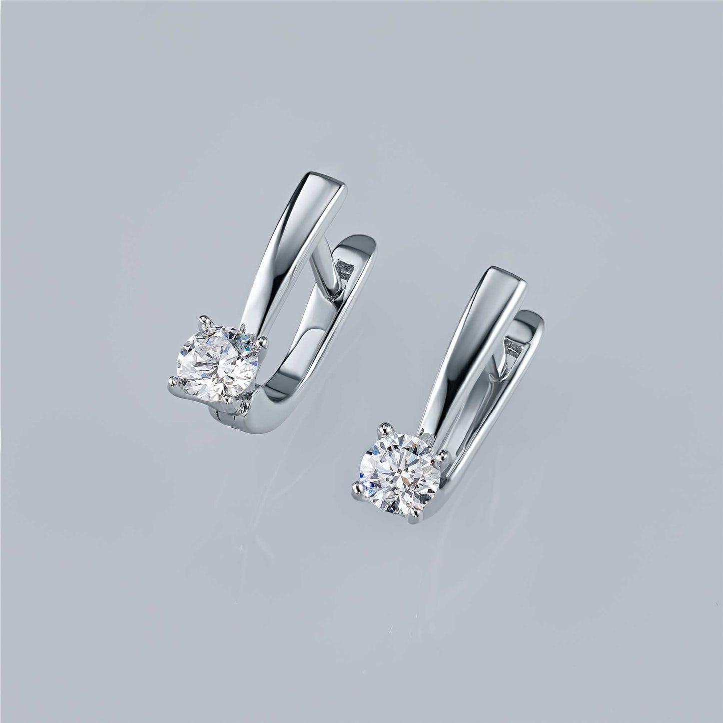 Sterling Silver Earrings with Lab-Created Diamonds 0.550 CT.TW