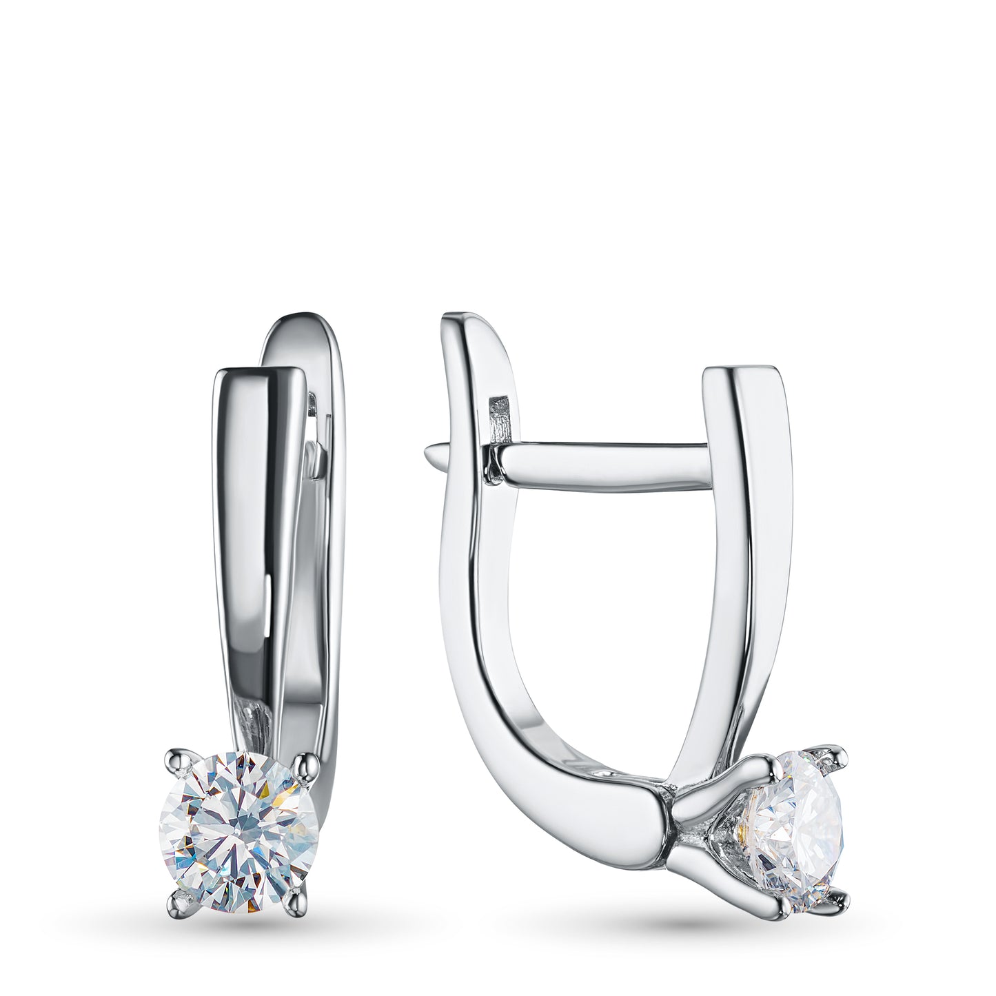 Sterling Silver Earrings with Lab-Created Diamonds 0.550 CT.TW