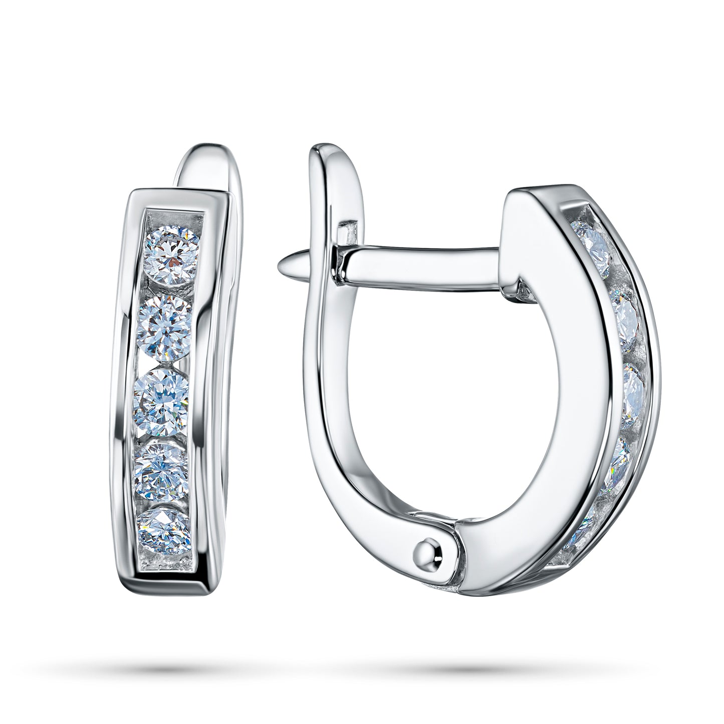 Sterling Silver Earrings with Lab-Created Diamonds 3.440 CT.TW