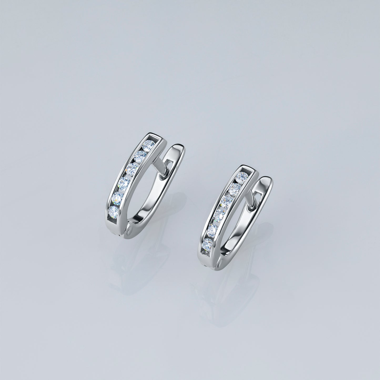 Sterling Silver Earrings with Lab-Created Diamonds 3.180 CT.TW