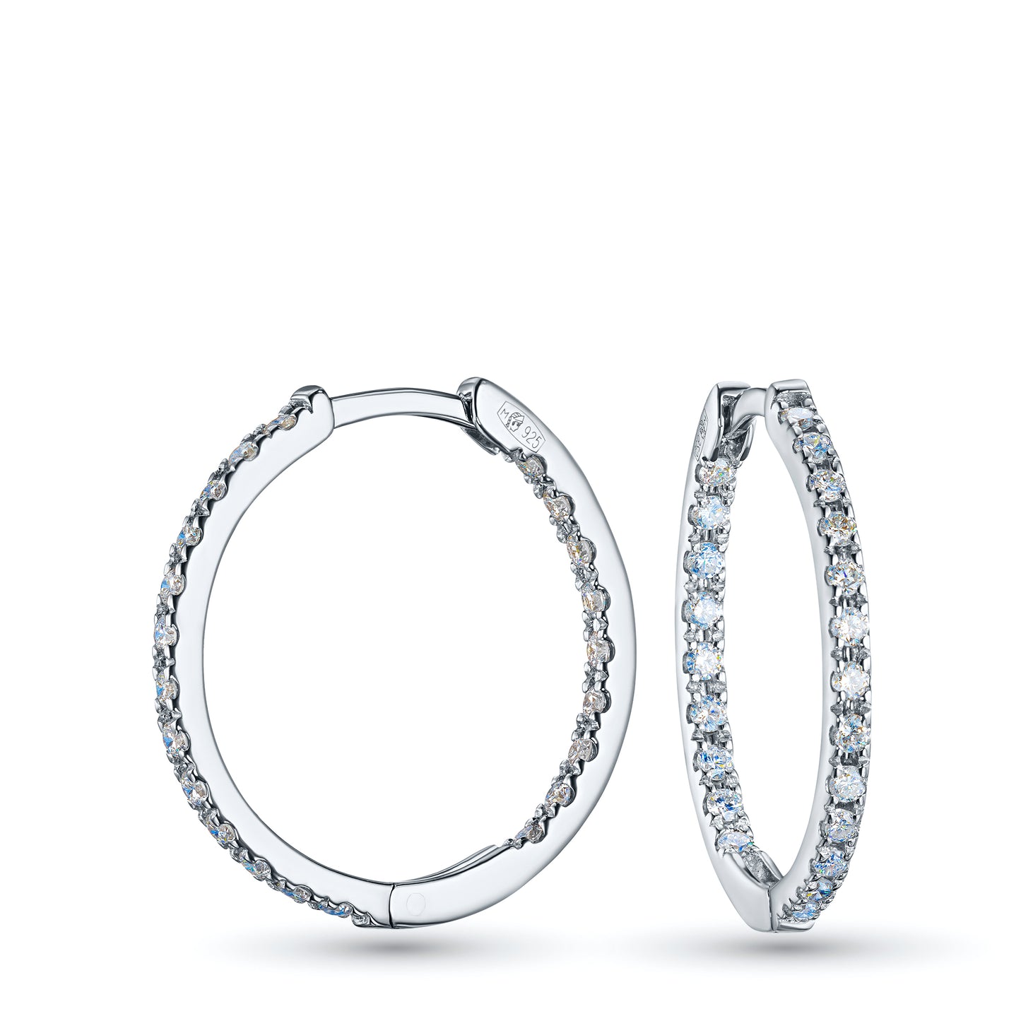Sterling Silver Earrings with Lab-Created Diamonds 0.530 CT.TW