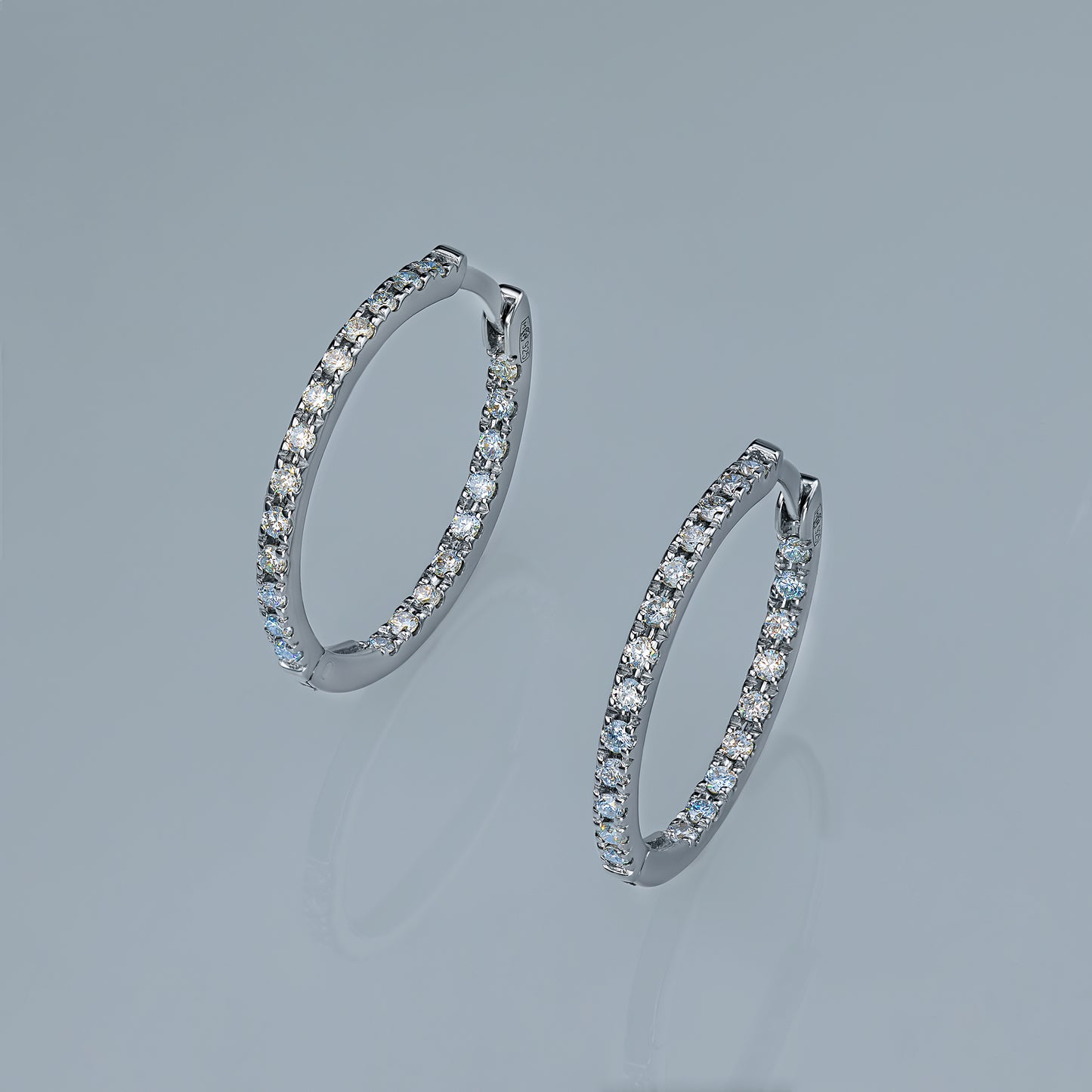 Sterling Silver Earrings with Lab-Created Diamonds 0.530 CT.TW