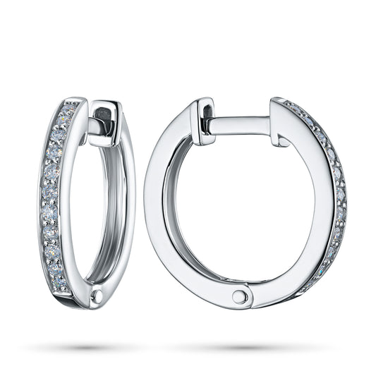 Sterling Silver Earrings with Lab-Created Diamonds 0.130 CT.TW