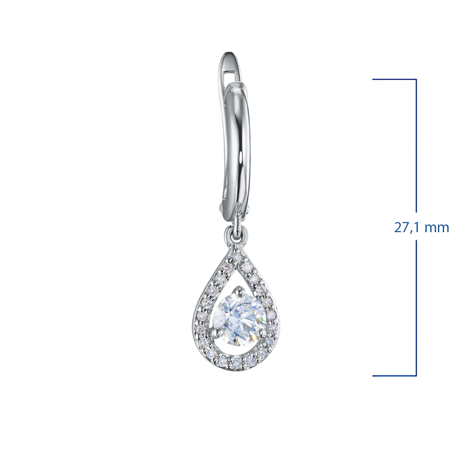 Sterling Silver Earrings with Lab-Created Diamonds 0.690 CT.TW
