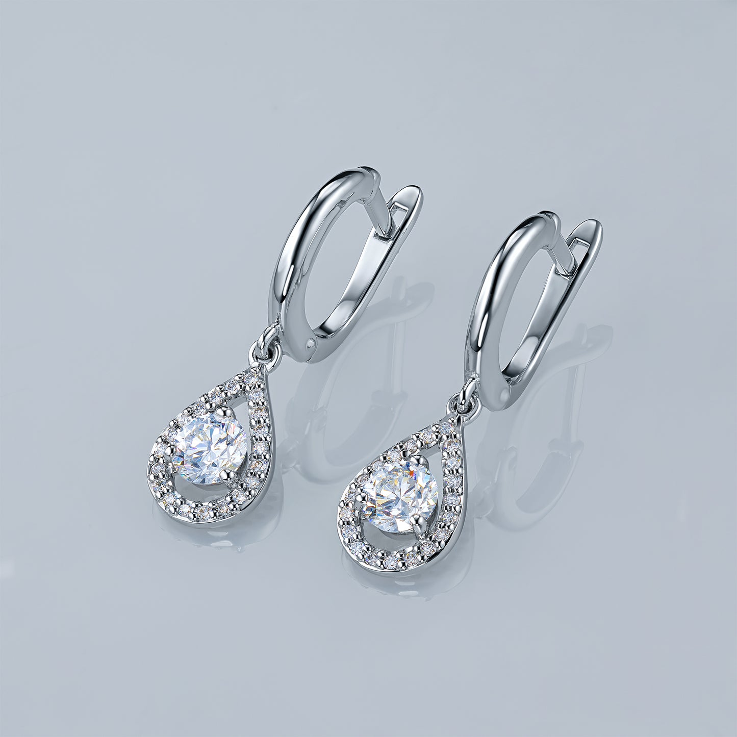 Sterling Silver Earrings with Lab-Created Diamonds 0.690 CT.TW