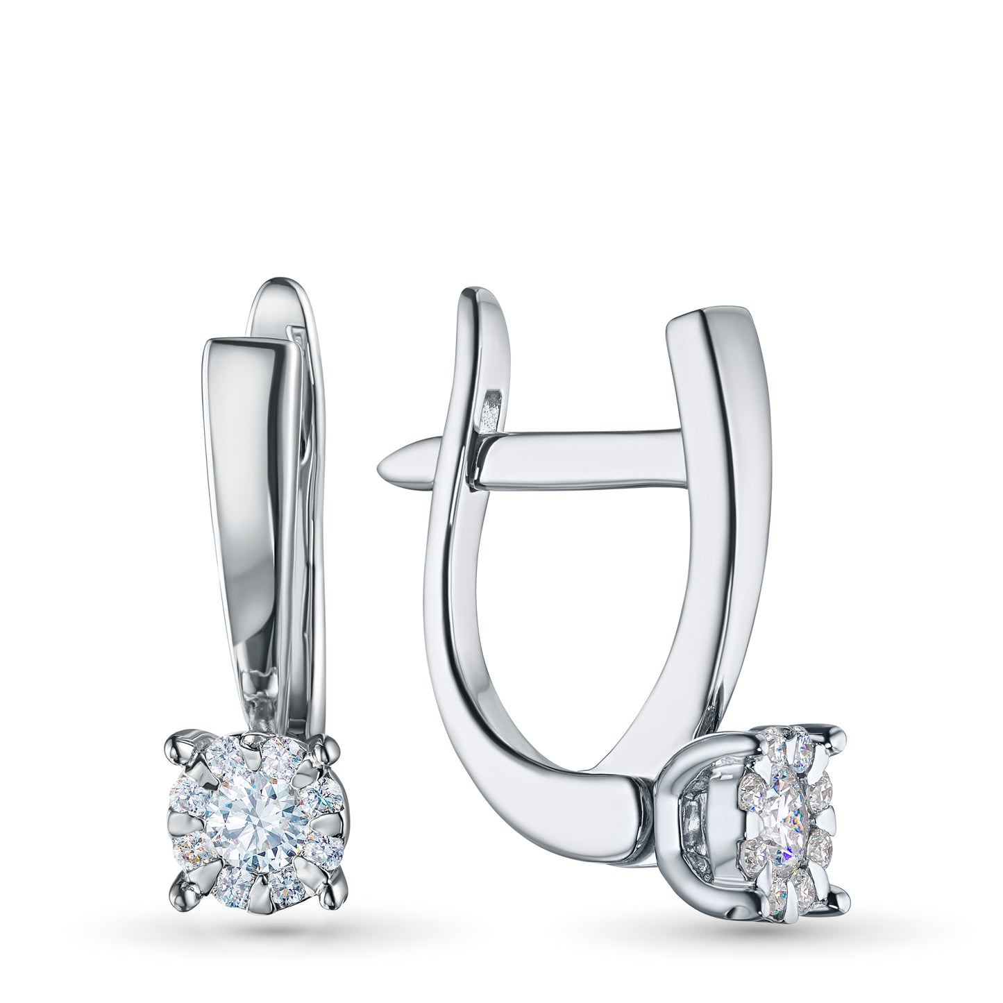 Sterling Silver Earrings with Lab-Created Diamonds 0.270 CT.TW