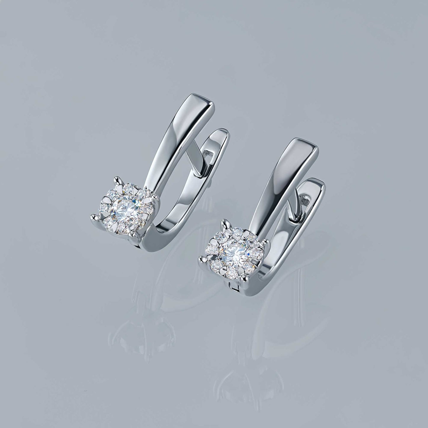 Sterling Silver Earrings with Lab-Created Diamonds 0.270 CT.TW