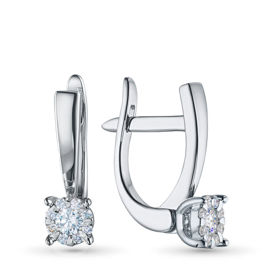 Sterling Silver Earrings with Lab-Created Diamonds 0.26 CT.TW