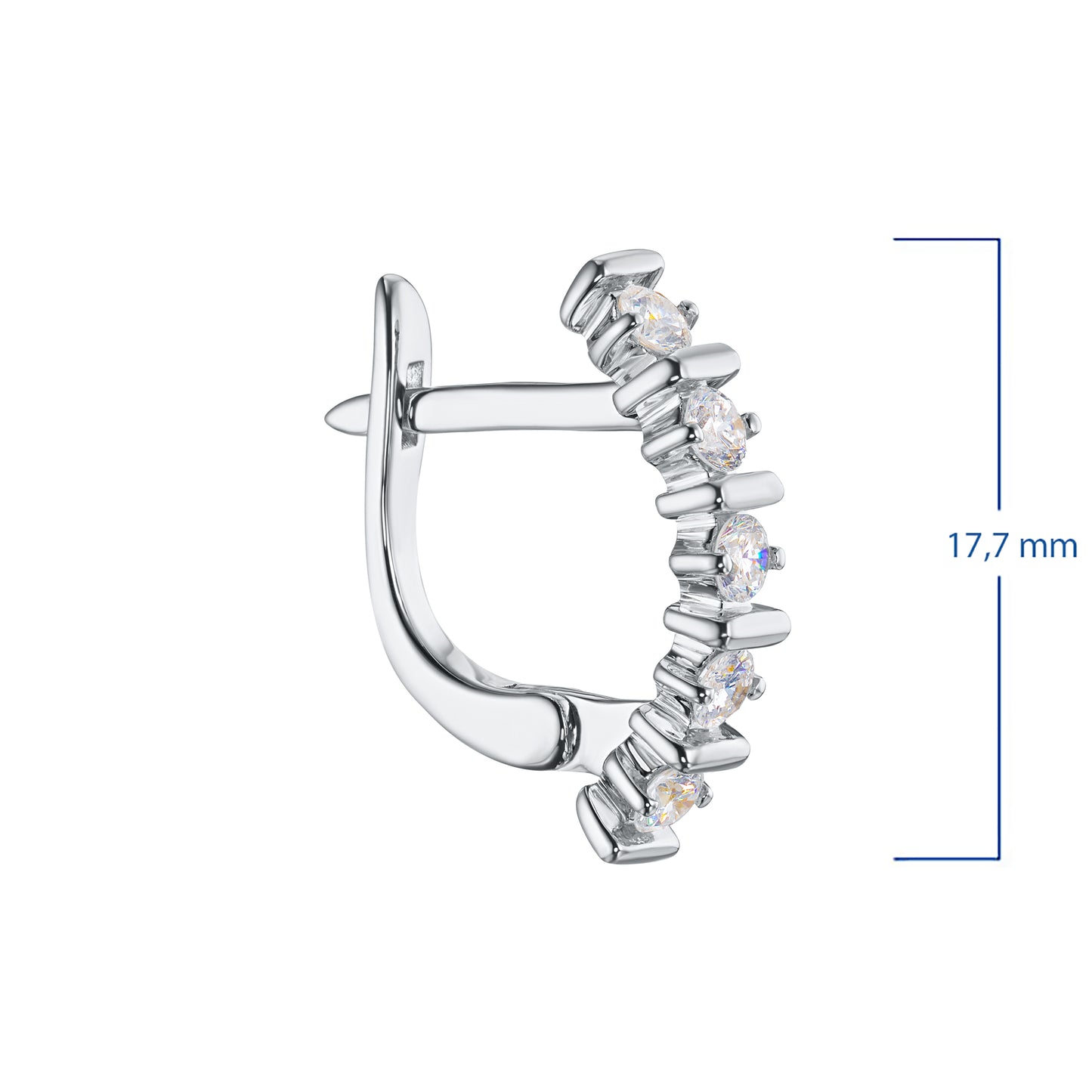 Sterling Silver Earrings with Lab-Created Diamonds 0.600 CT.TW