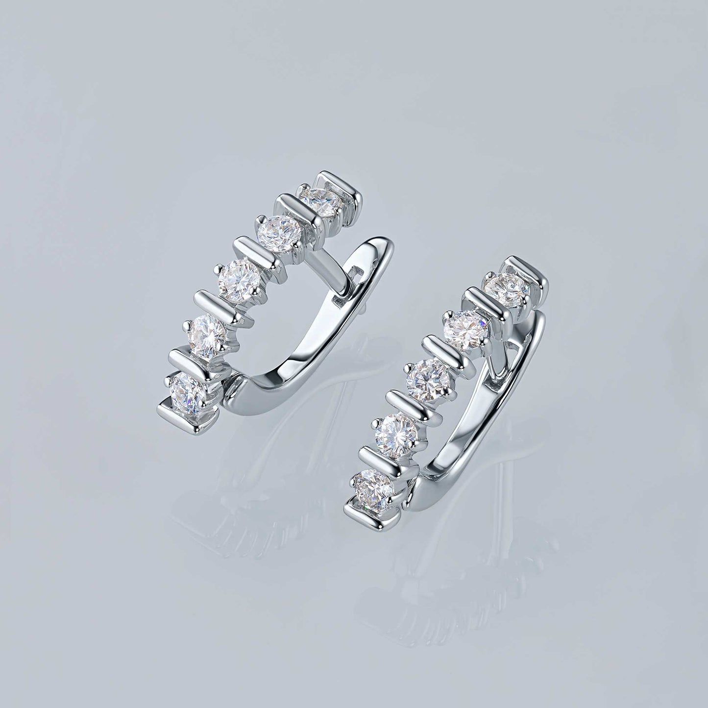 Sterling Silver Earrings with Lab-Created Diamonds 0.600 CT.TW