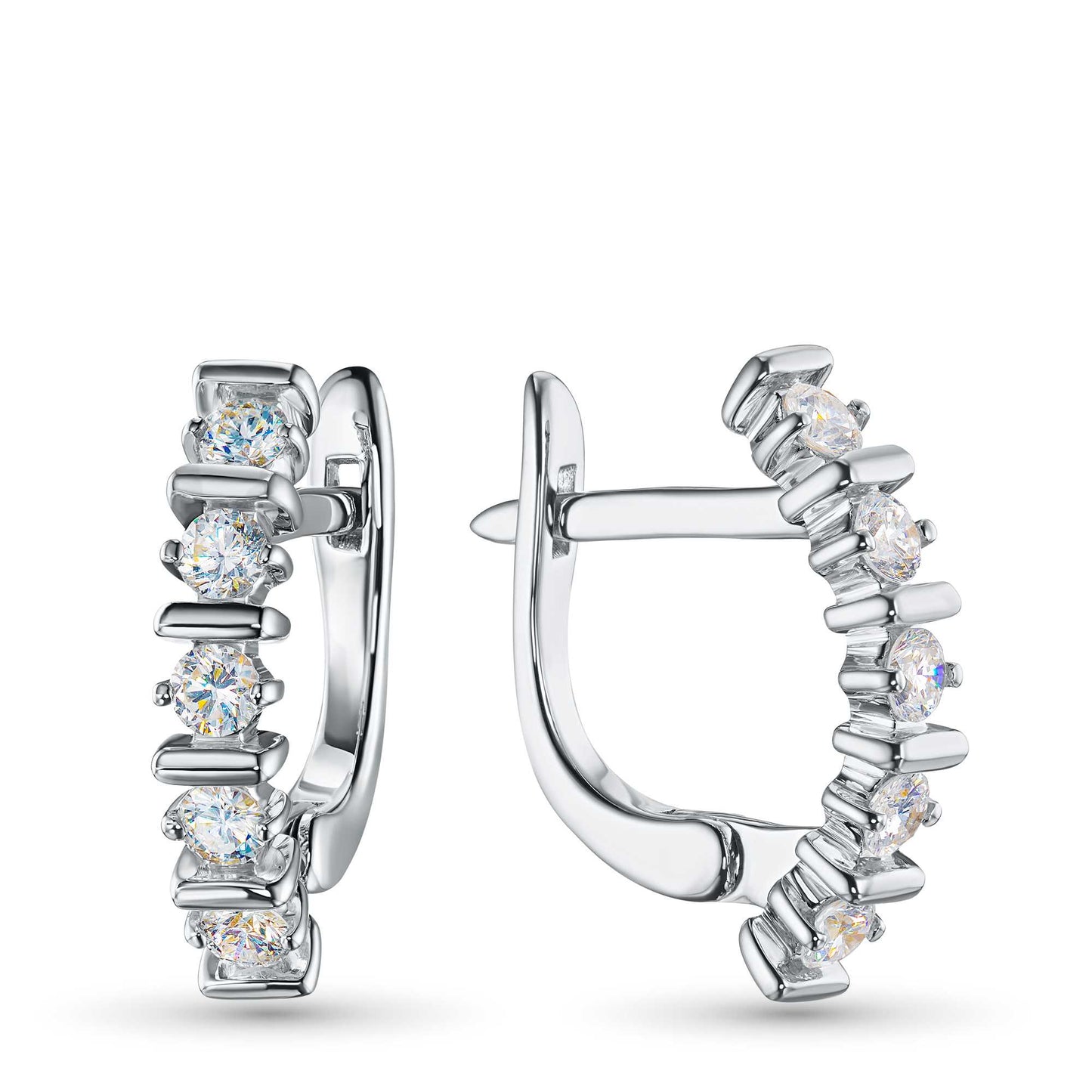 Sterling Silver Earrings with Lab-Created Diamonds 0.600 CT.TW