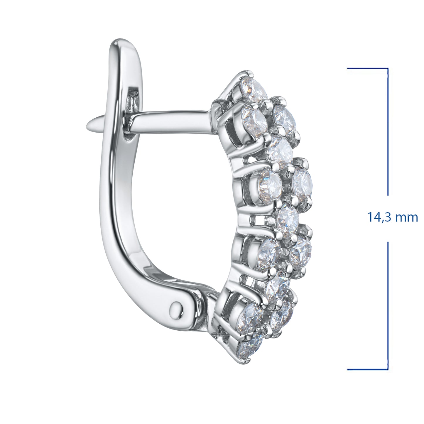 Sterling Silver Earrings with Lab-Created Diamonds 15.700 CT.TW