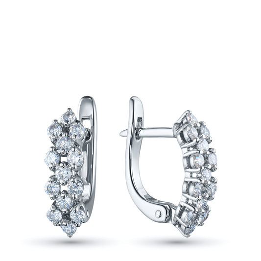 Sterling Silver Earrings with Lab-Created Diamonds 15.700 CT.TW
