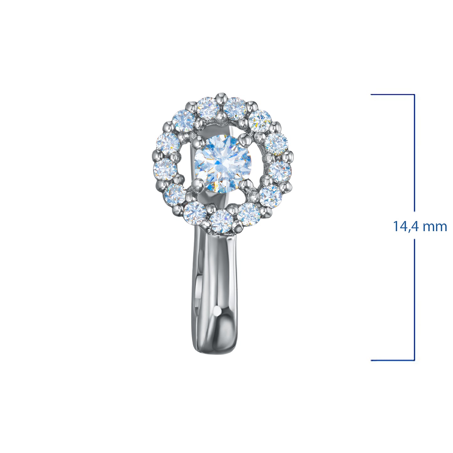 Sterling Silver Earrings with Lab-Created Diamonds 0.460 CT.TW