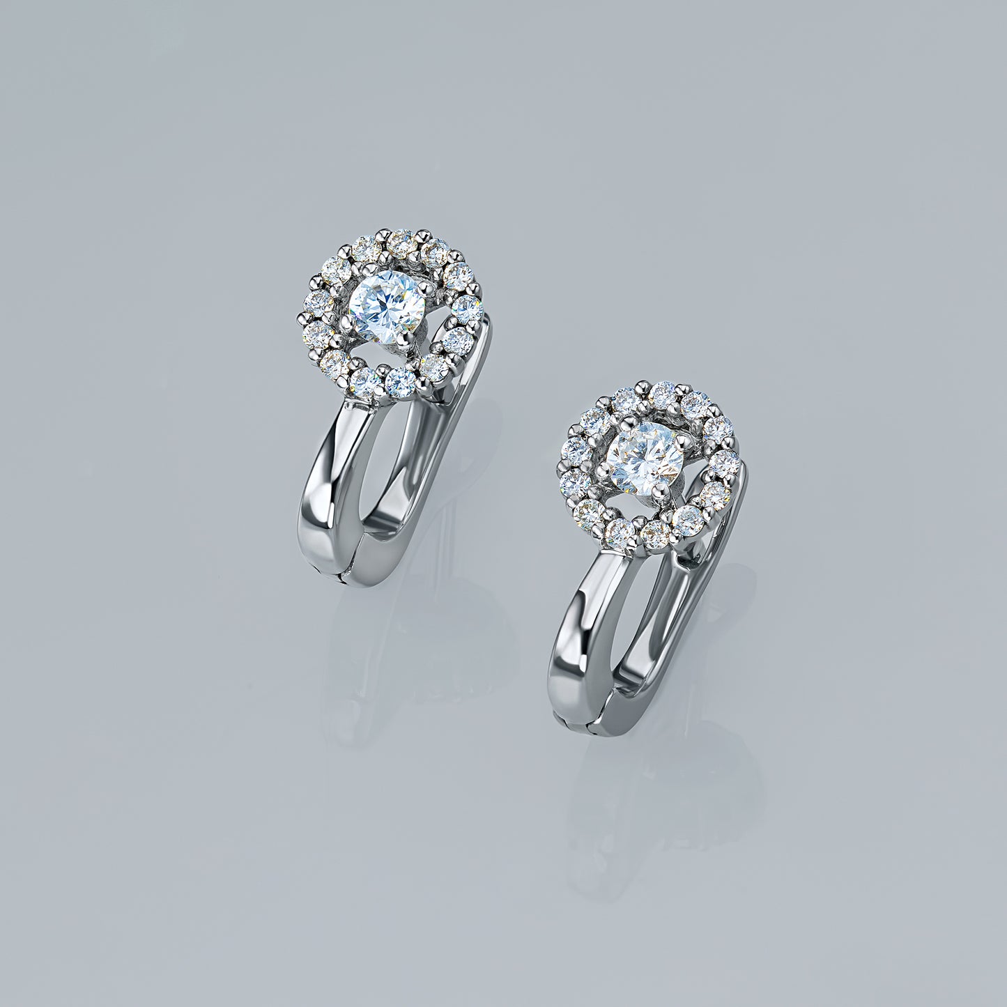 Sterling Silver Earrings with Lab-Created Diamonds 0.460 CT.TW