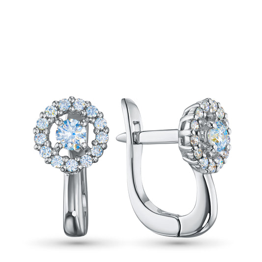 Sterling Silver Earrings with Lab-Created Diamonds 0.460 CT.TW