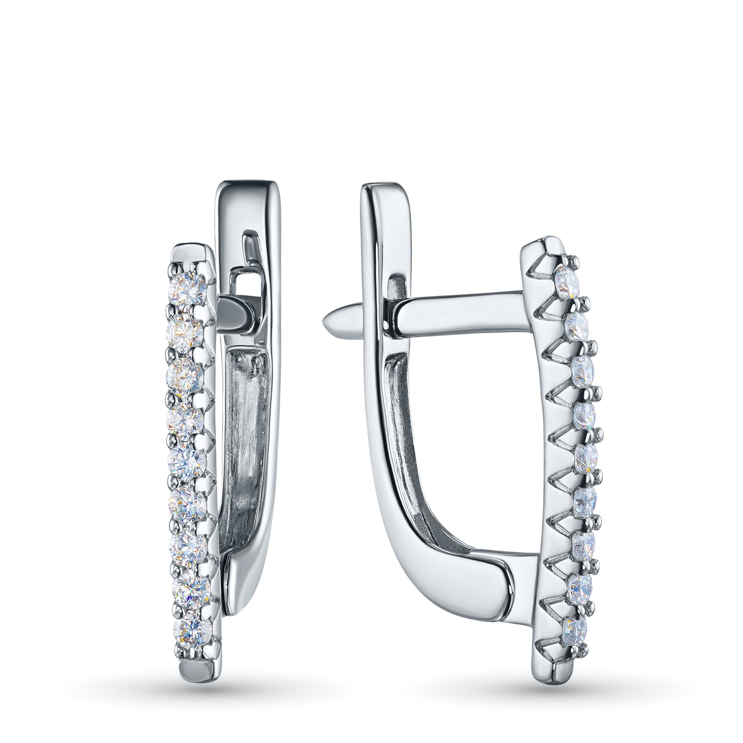 14K White Gold Earrings with Lab-Created Diamonds 0.22 CT.TW